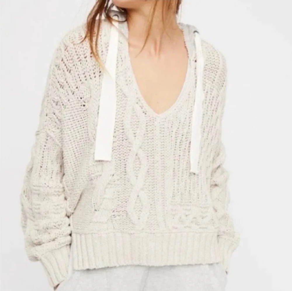 Free People Elan Tierra Cable Knit Hoodie Sweater - Picture 8 of 8